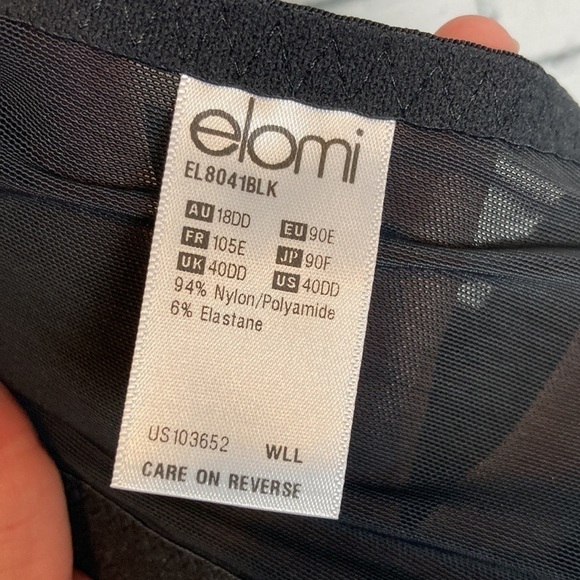 Elomi NWT Energise Black Sports Bra size 40DD Extra Support Sportsbra Plus Size - Picture 5 of 16